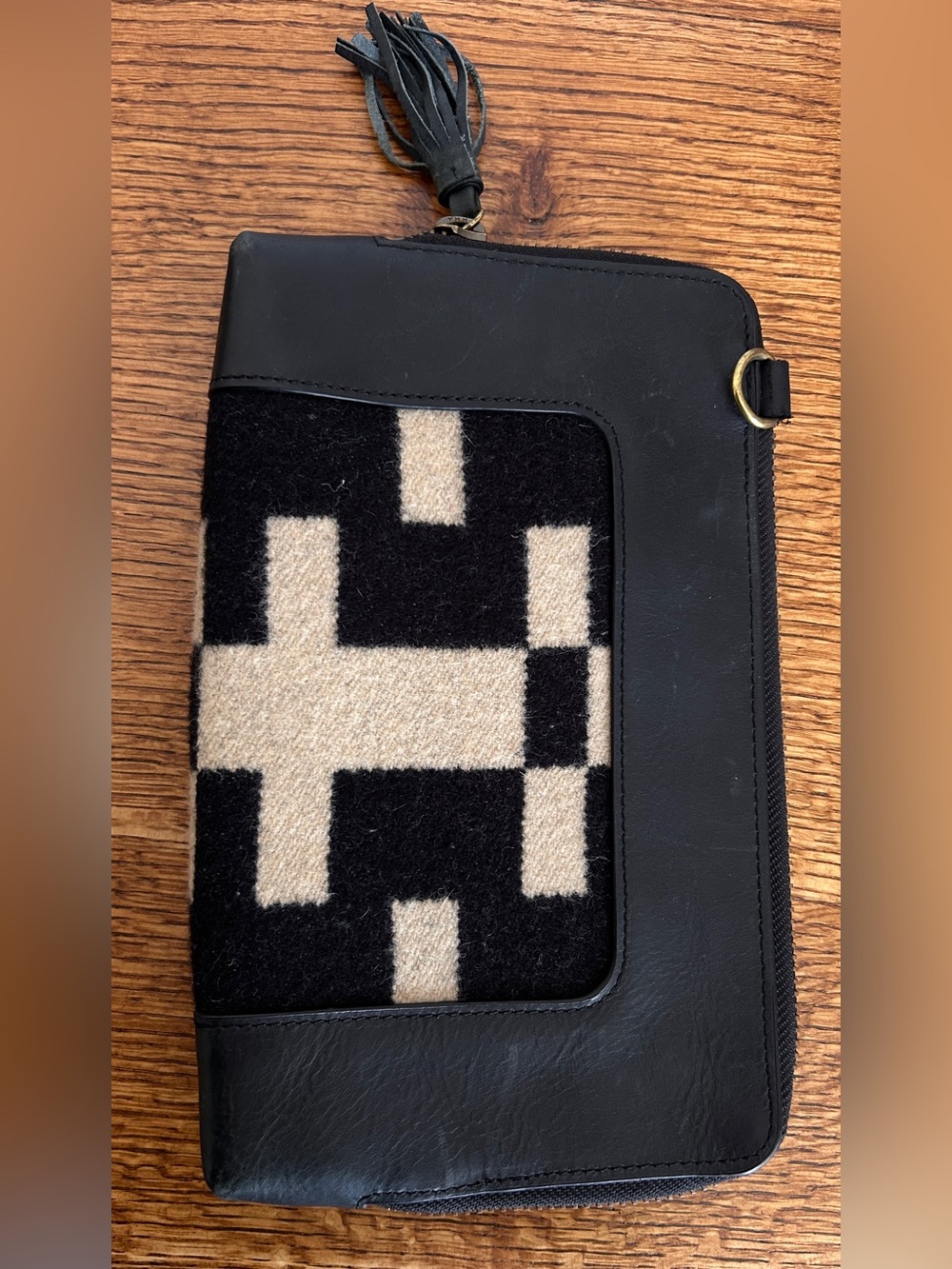 PENDLETON LEATHER/WOOL CLUTCH